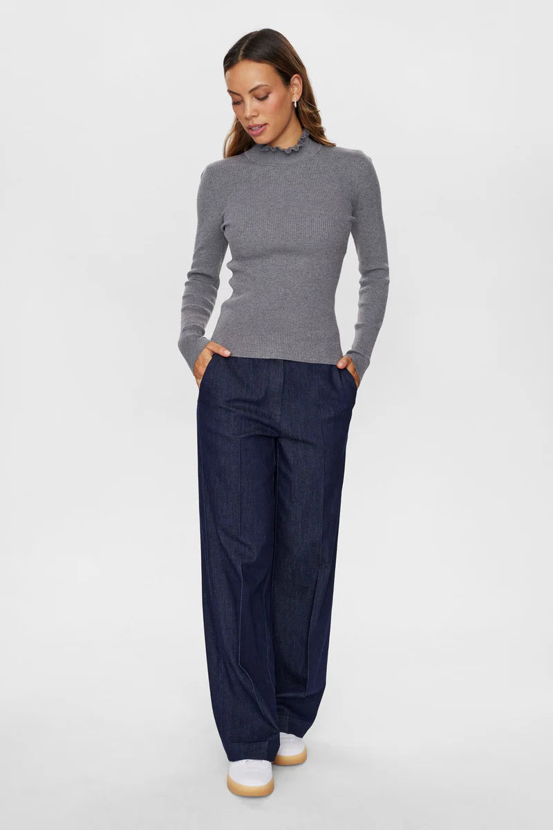 Numph Sidanu High neck Pullover - Grey