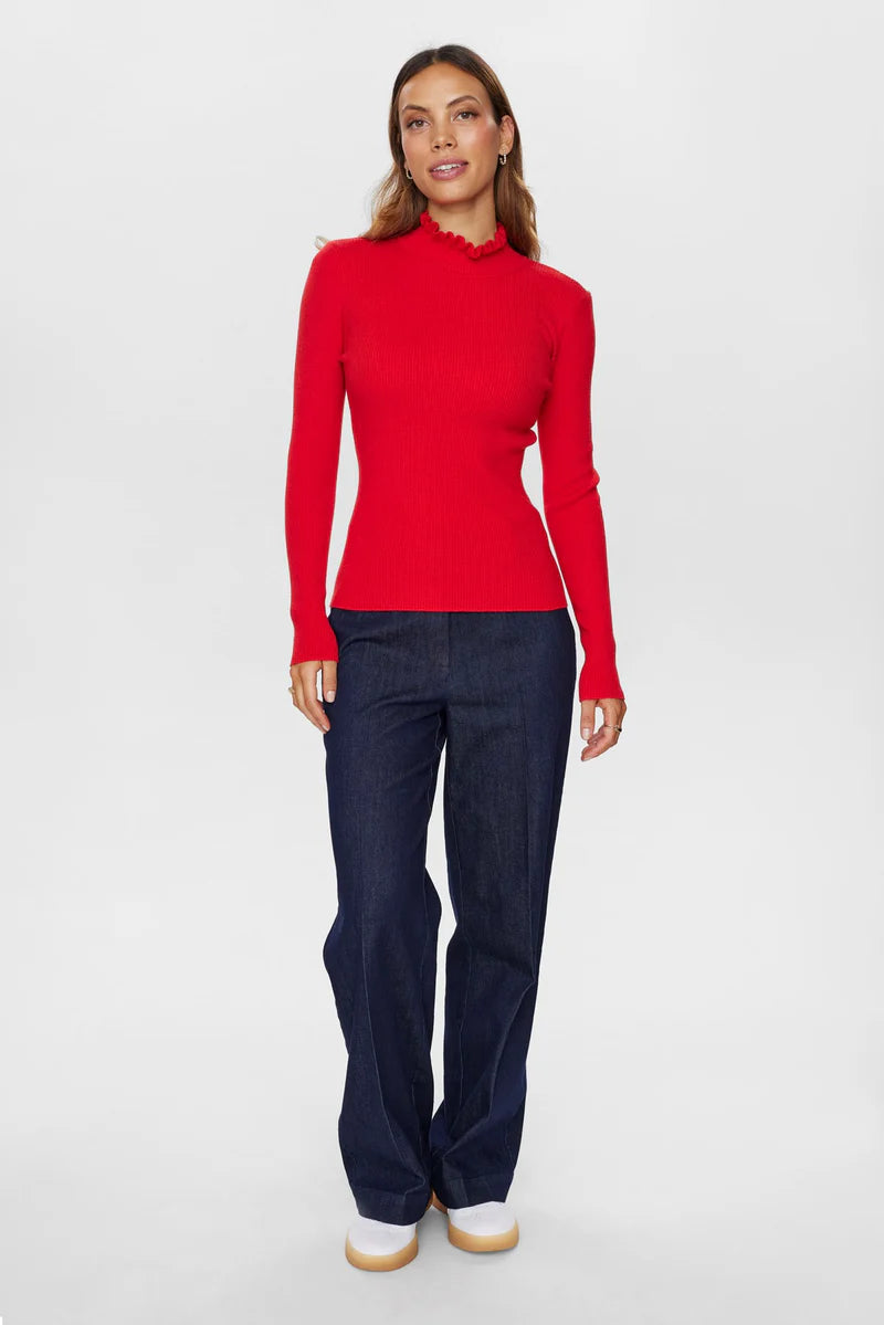 Numph Sidanu High neck Pullover - Red