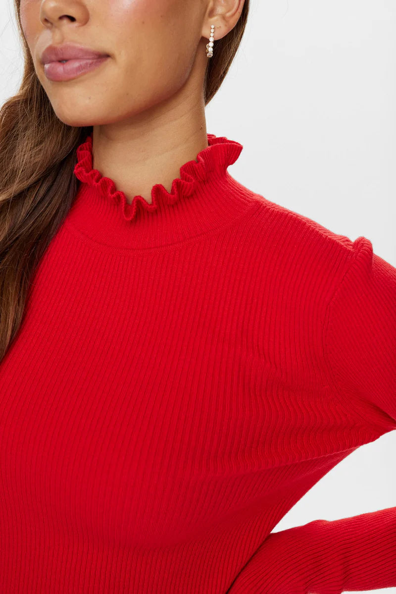 Numph Sidanu High neck Pullover - Red