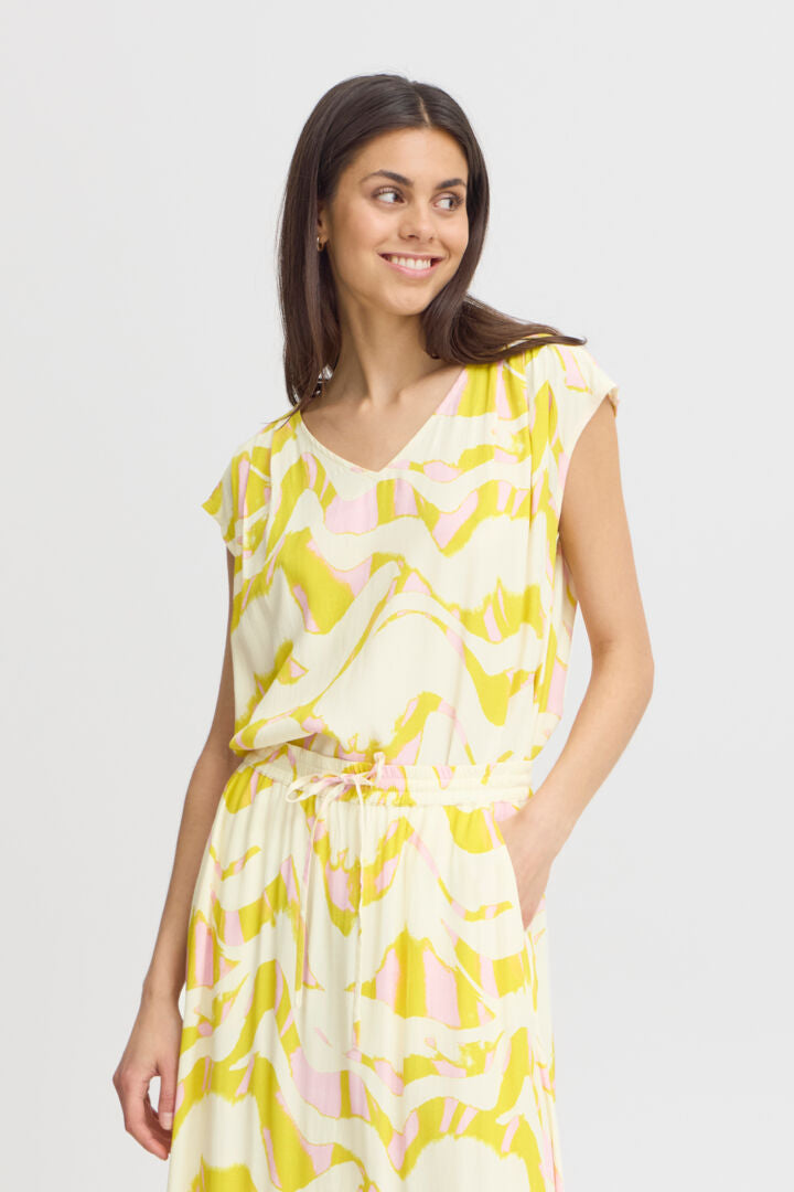 Fransa Wave Top - yellow