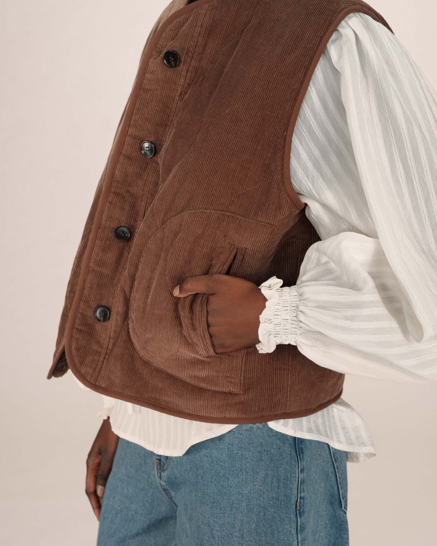 Grace & Mila Seth Waistcoat - brown