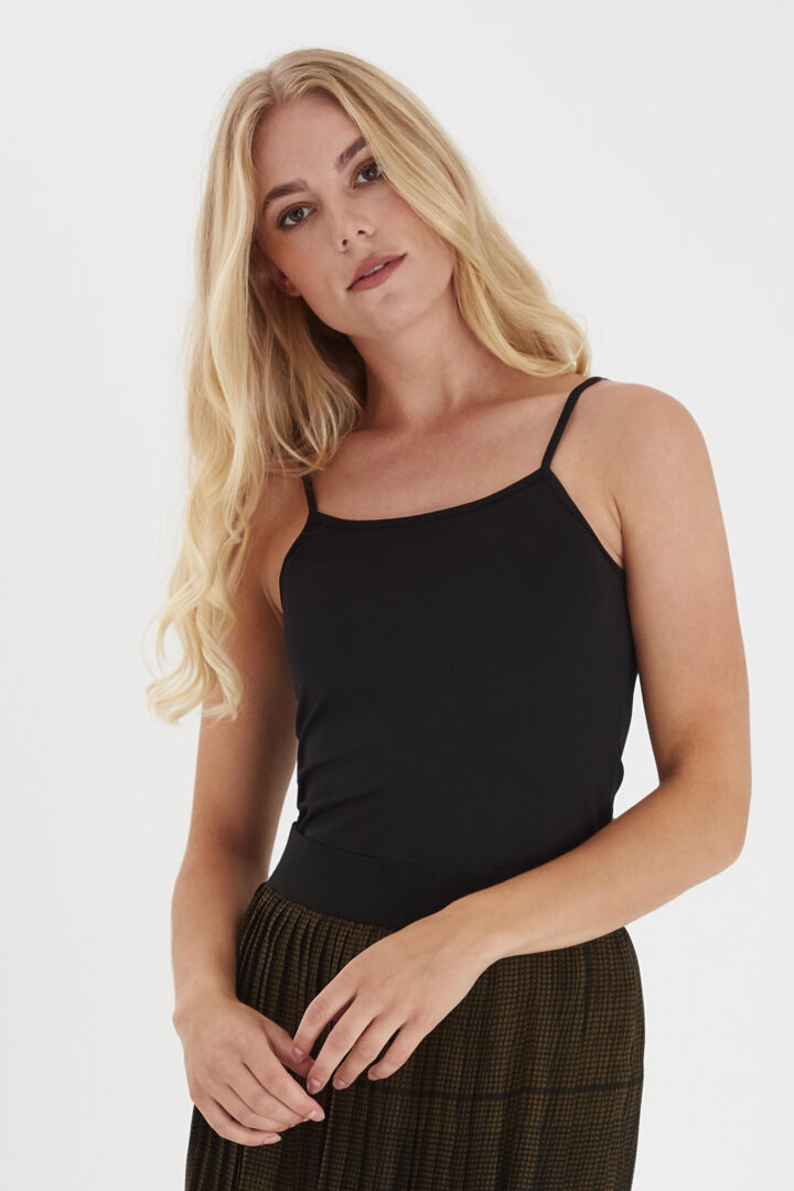 Fransa Krask Vest Top - Black