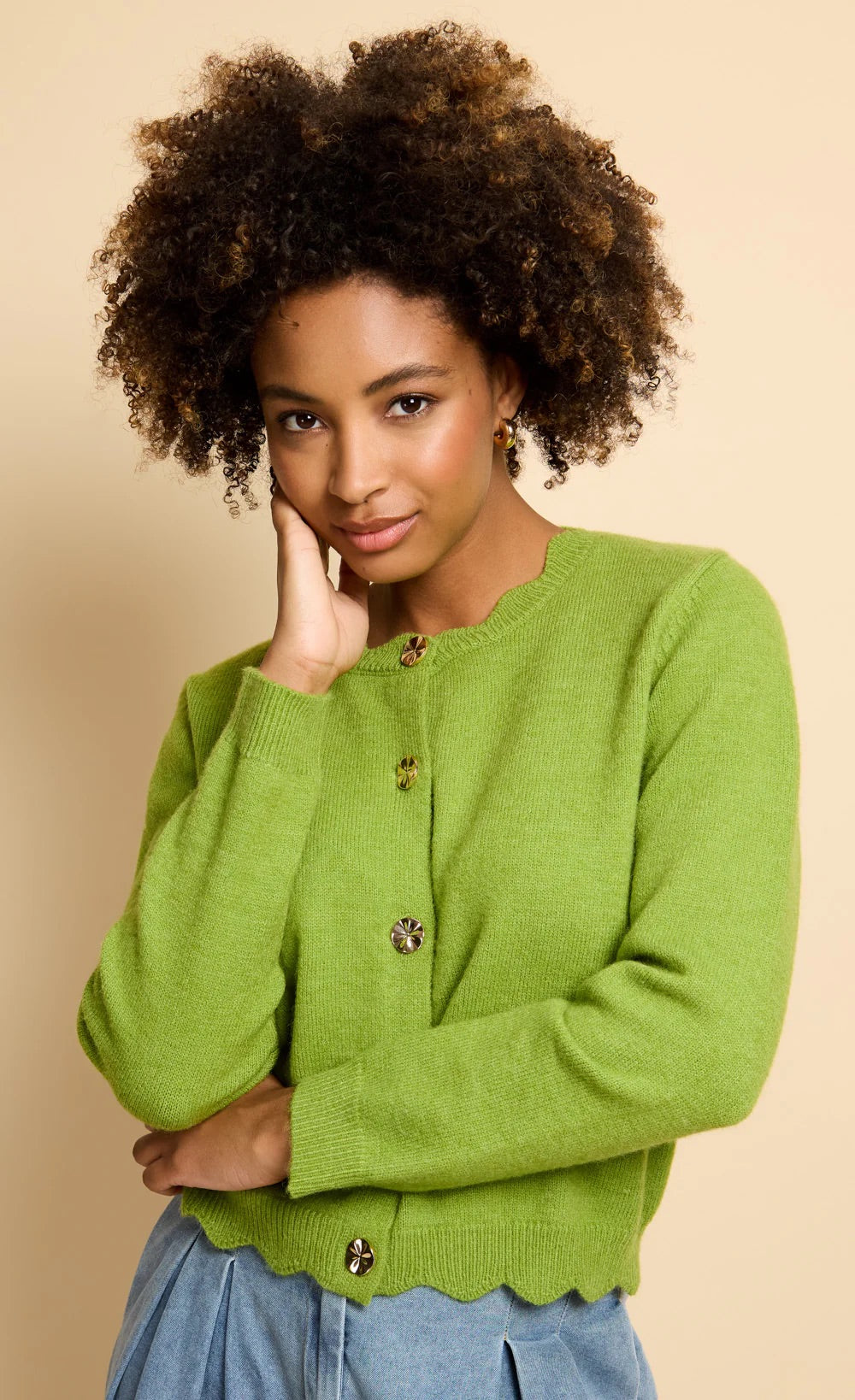 LM Cardigan - lime