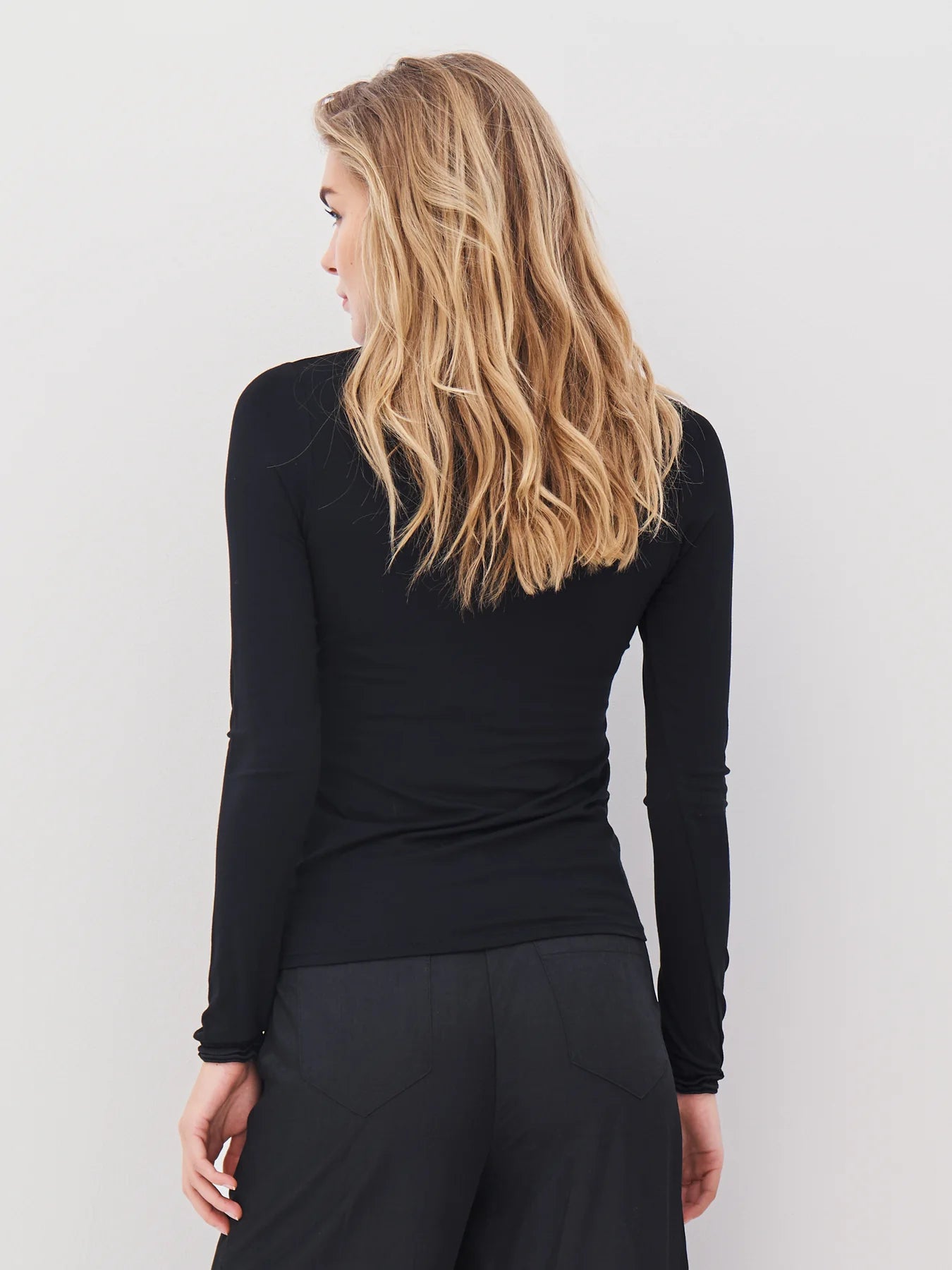 NU Denmark Adele Long Sleeve Polo - Black