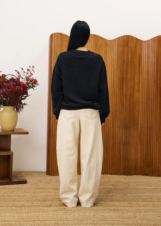 FRNCH Anthracite Lime Tree Sweater