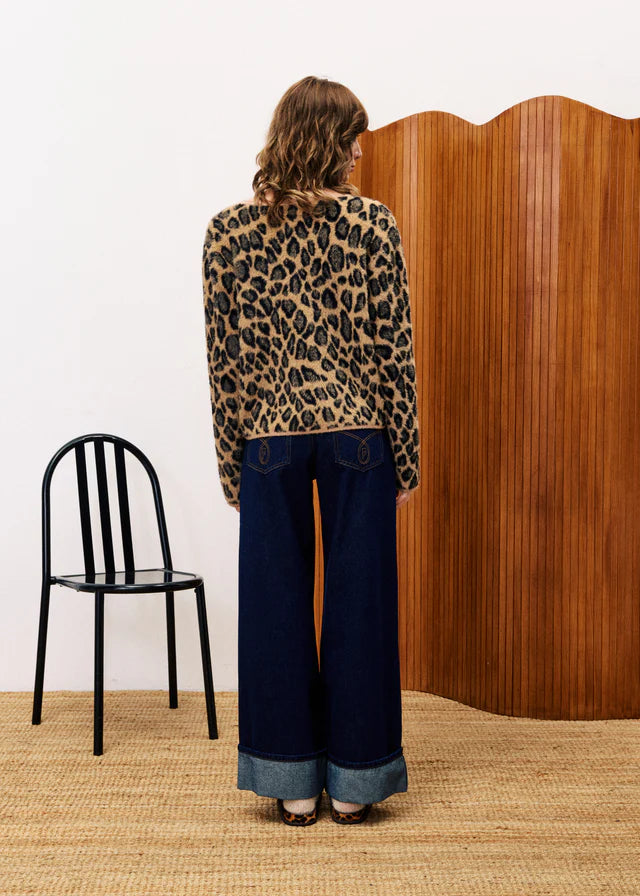 FRNCH Begonia Cardigan - leopard