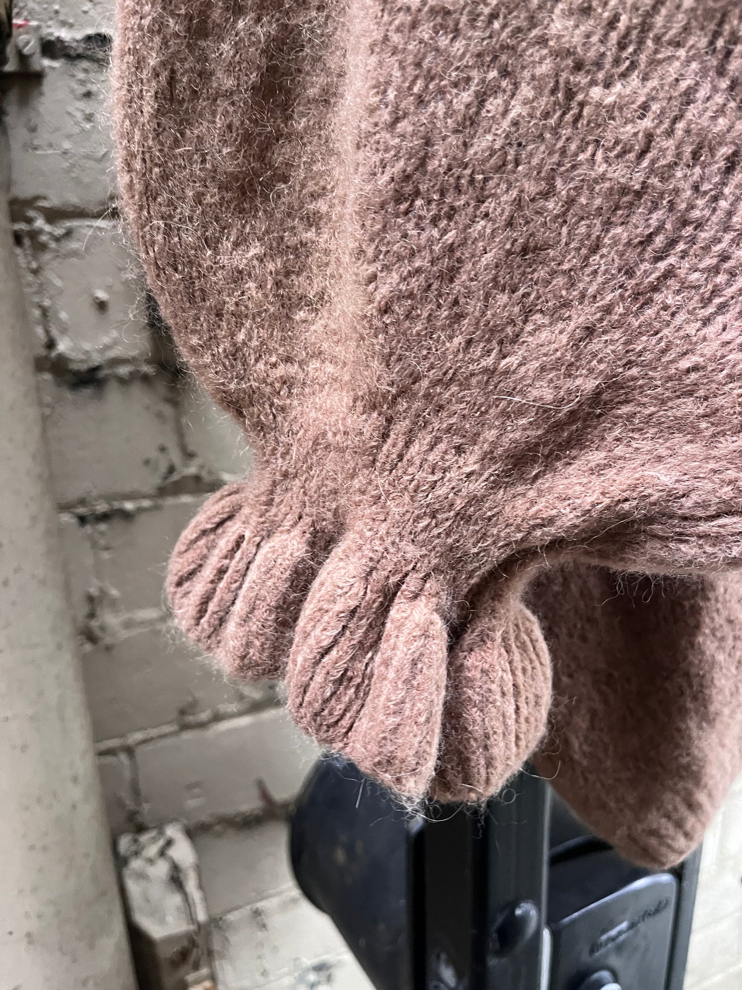 Frill sleeve cardi - camel