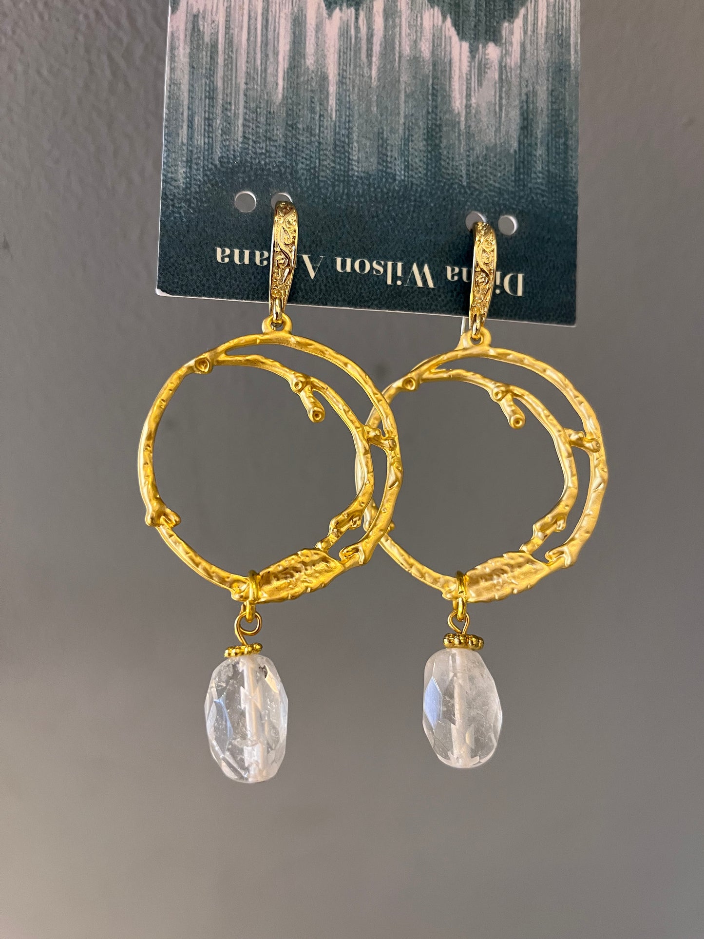 DW Hoop Earrings - gold/crystal