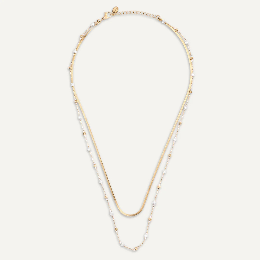 Vibes | Double Delight Layered Necklace | 18K Gold-Plated