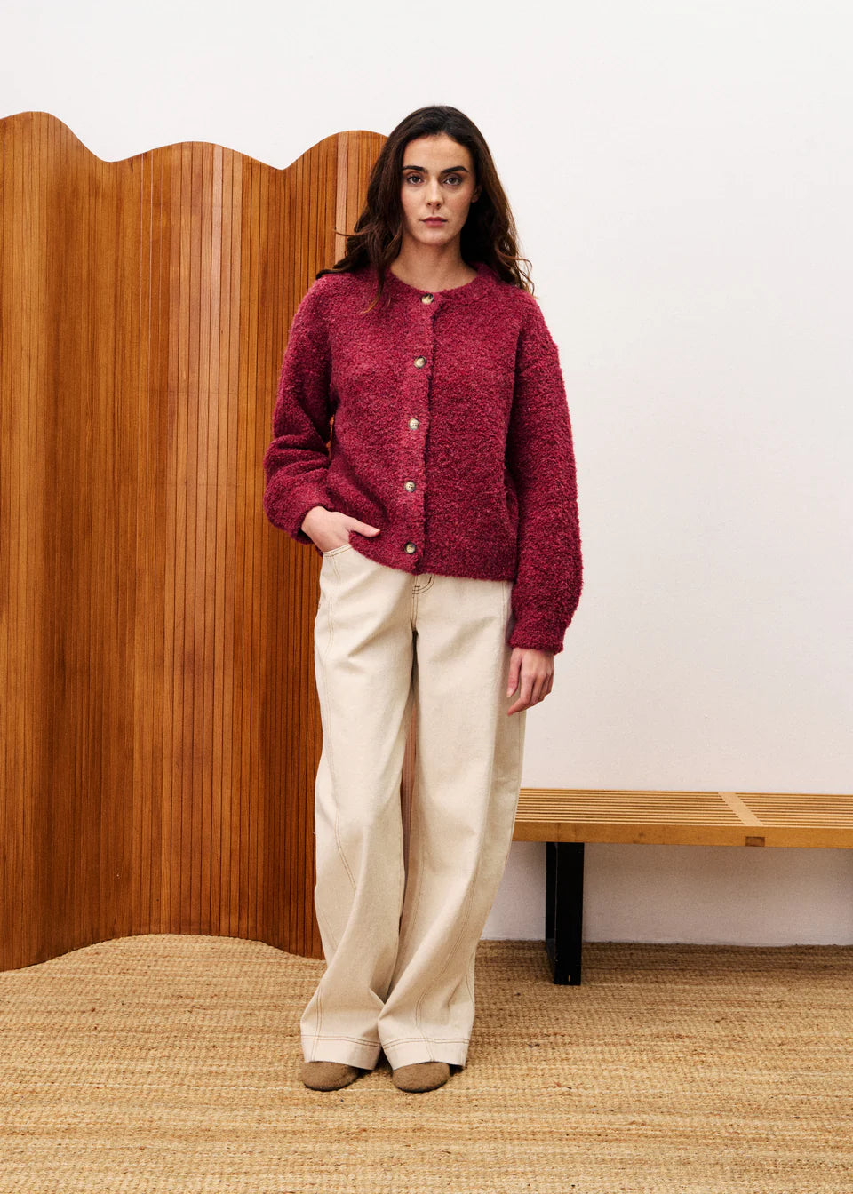 FRNCH Selkirk Cardigan - bordeux