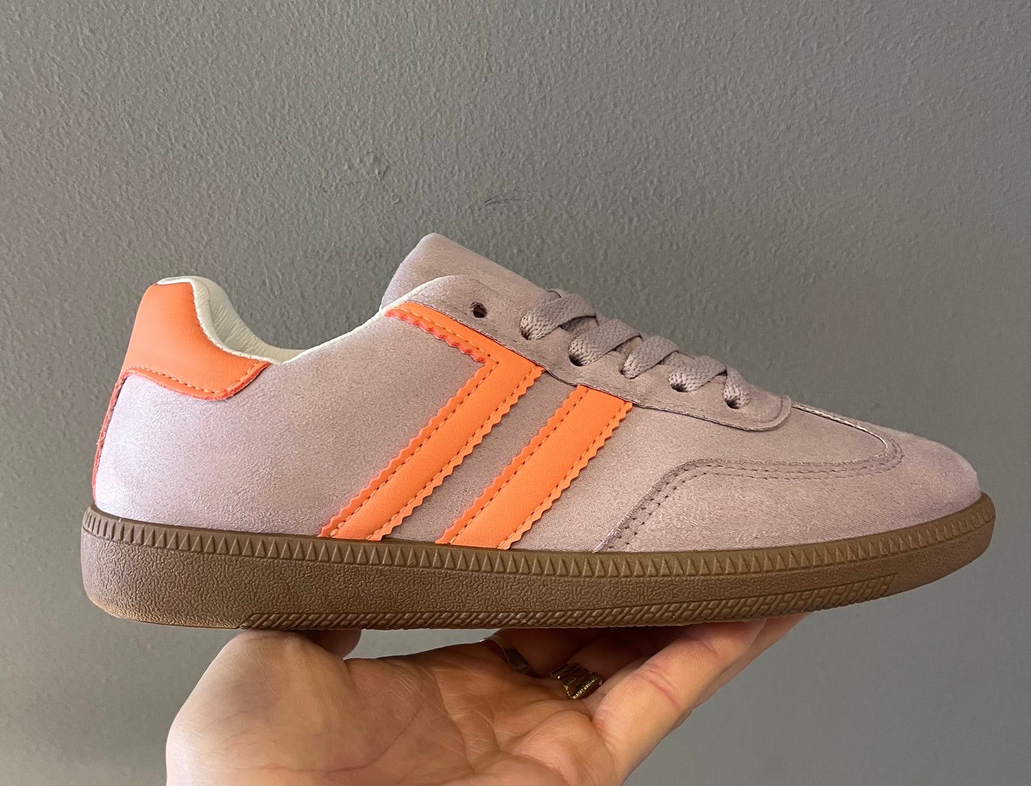 Double stripe sneaker - lilac/orange