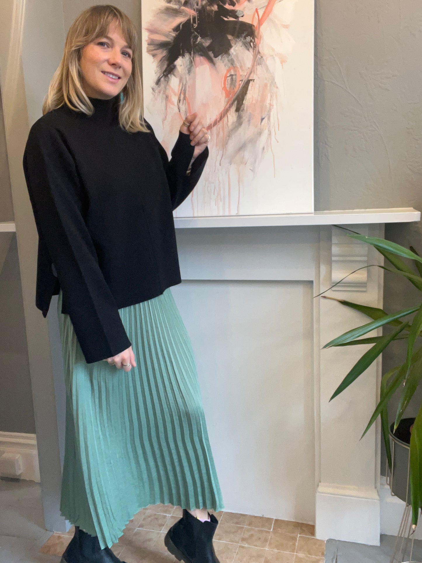 Summum pleated skirt - jade green