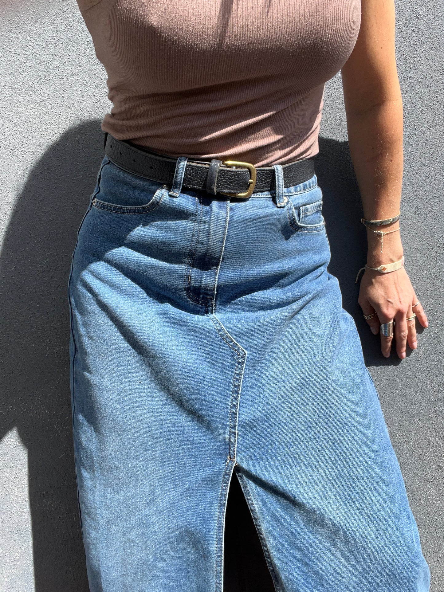 Maxi denim skirt