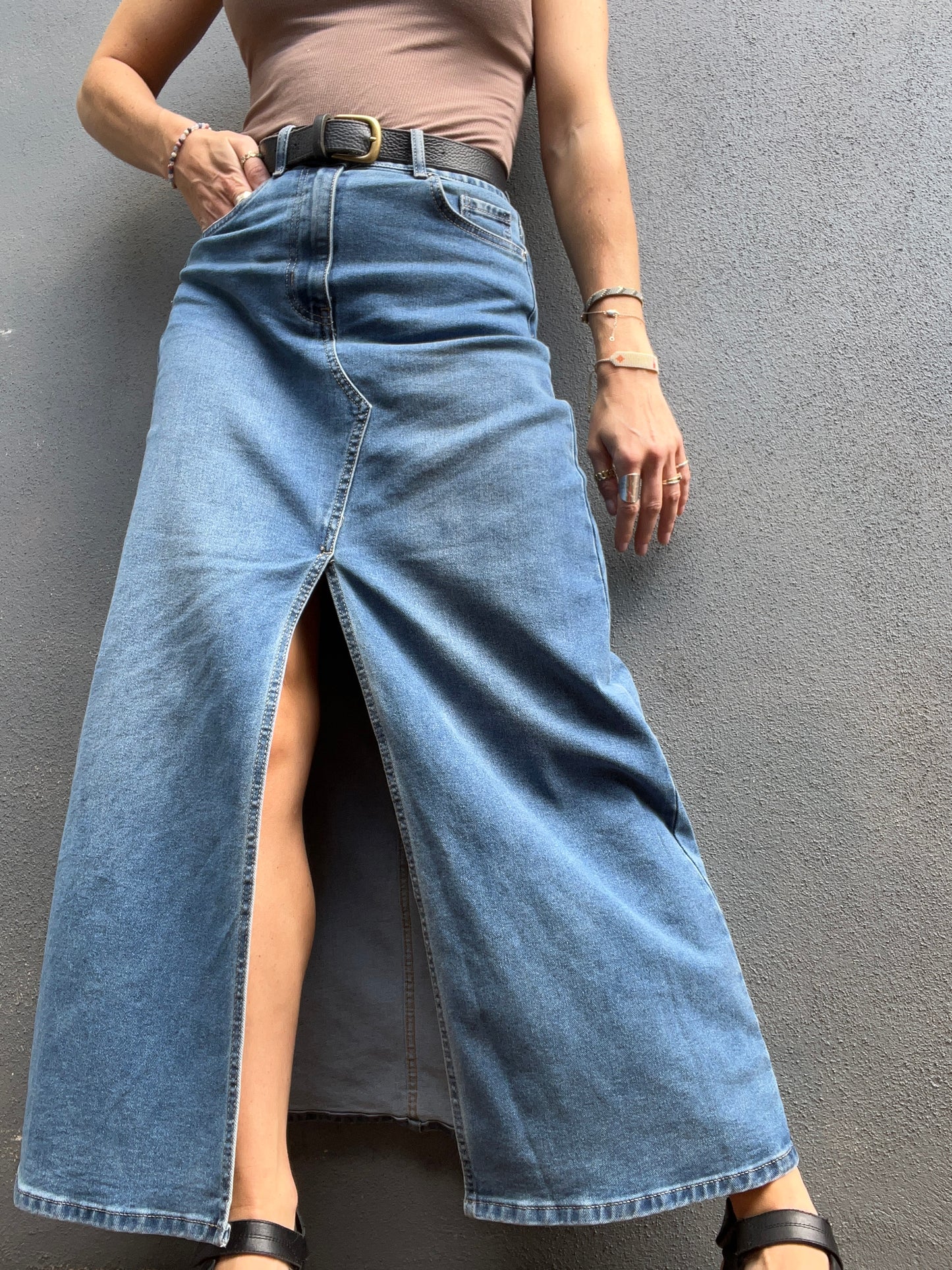 Maxi denim skirt