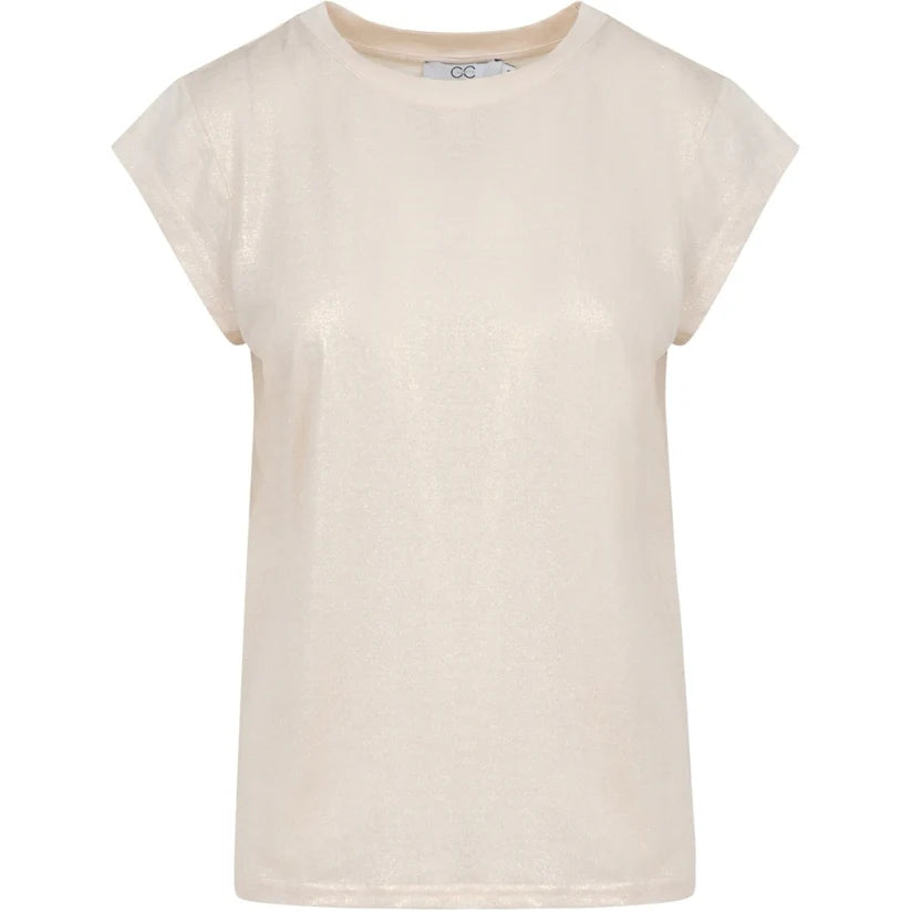 Coster Copenhagen Metallic Tee - Sand/Gold