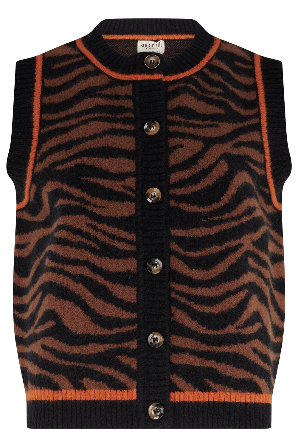 Natalie Knitted Waistcoat - tiger