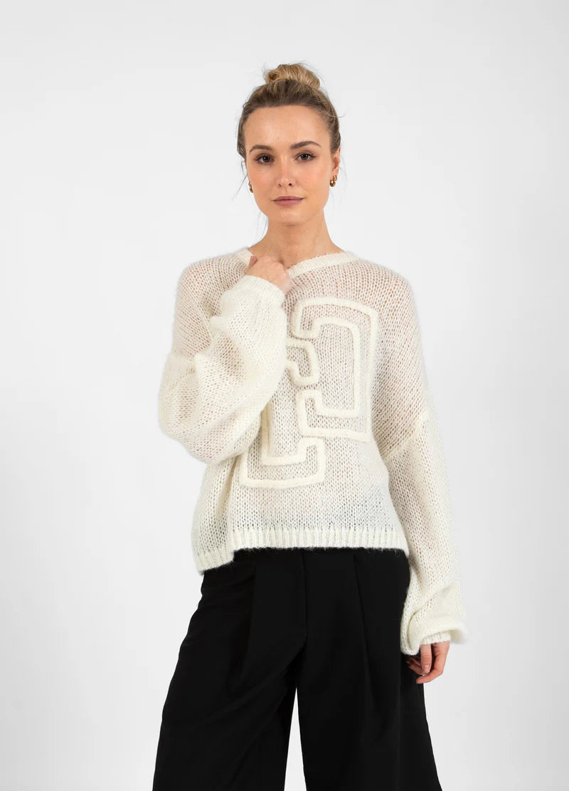 Coster Copenhagen Knit with Large Emblem - Creme