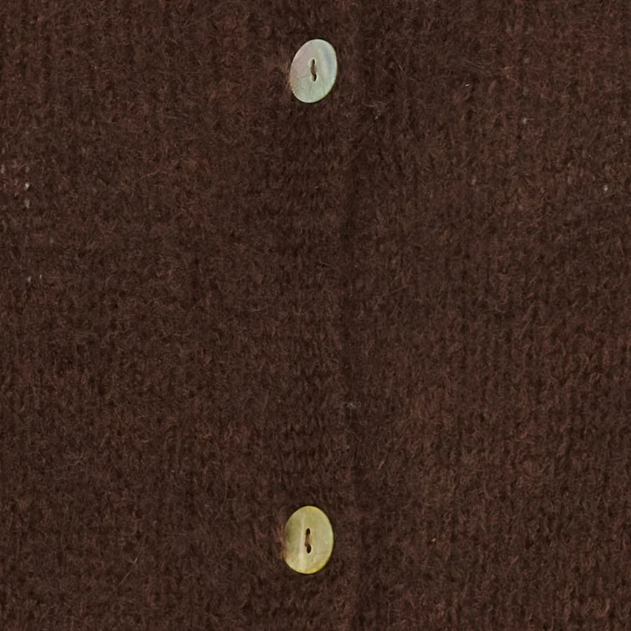 Frill sleeve cardi -Chocolate