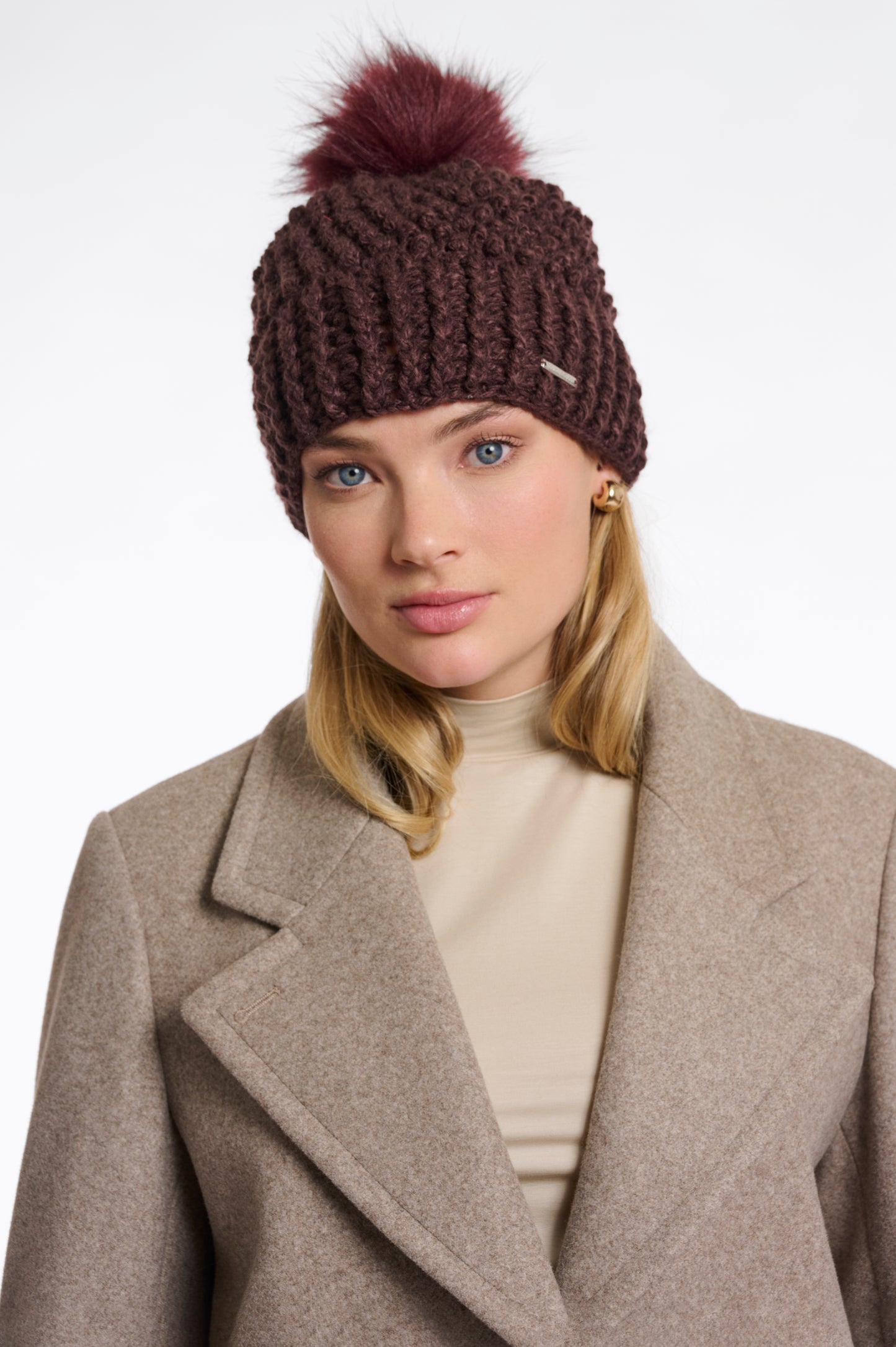 R&P Faux Fur Detachable Pompon - Chocolate Bean