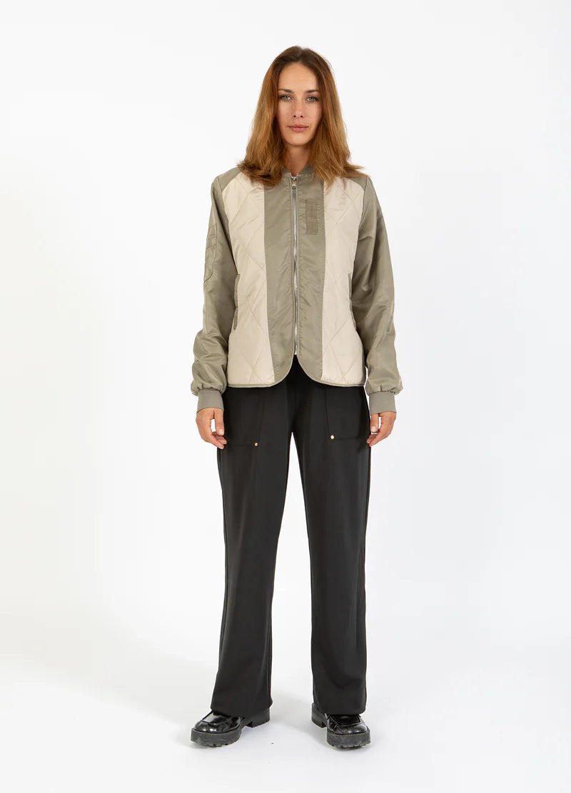 Coster Copenhagen Quilted Bomber Jacket - Army Mix