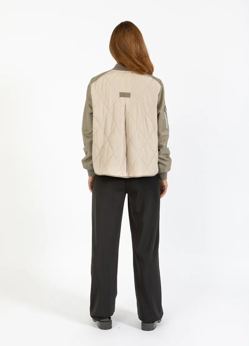 Coster Copenhagen Quilted Bomber Jacket - Army Mix