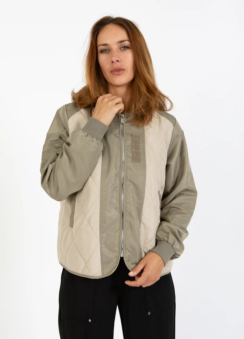 Coster Copenhagen Quilted Bomber Jacket - Army Mix