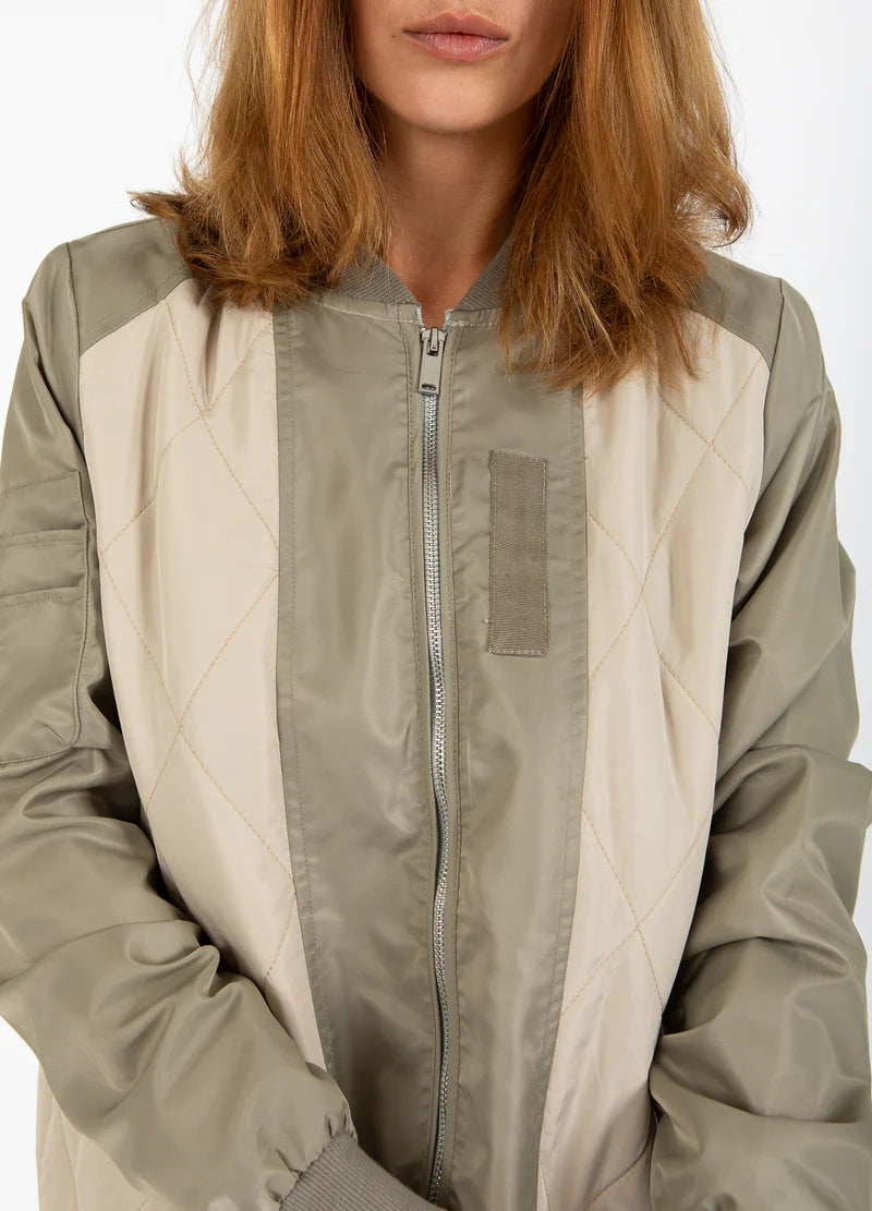 Coster Copenhagen Quilted Bomber Jacket - Army Mix