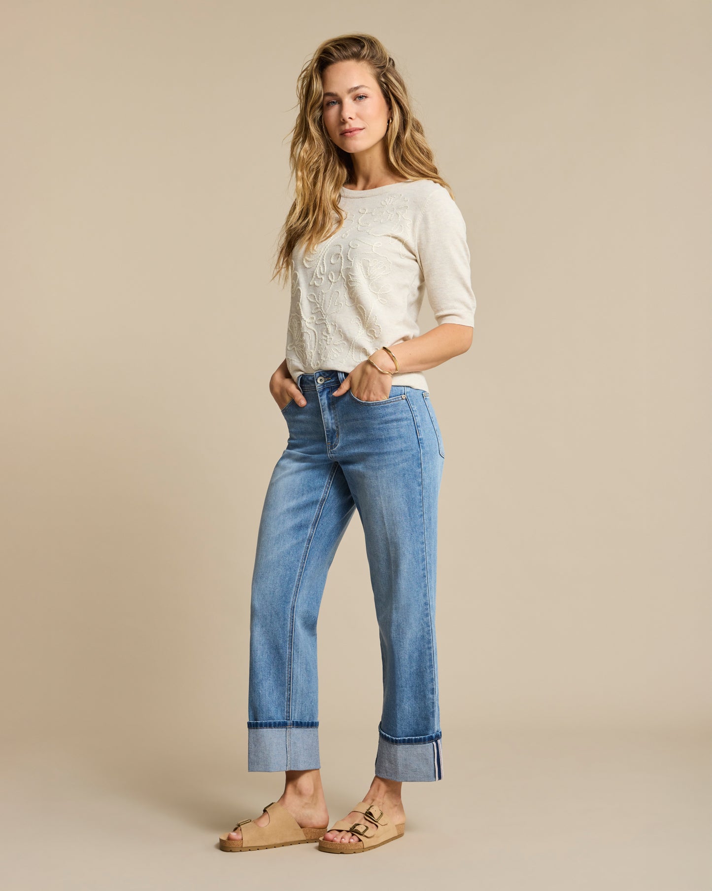 RB Kim High Hem & Scarf - Stone Used