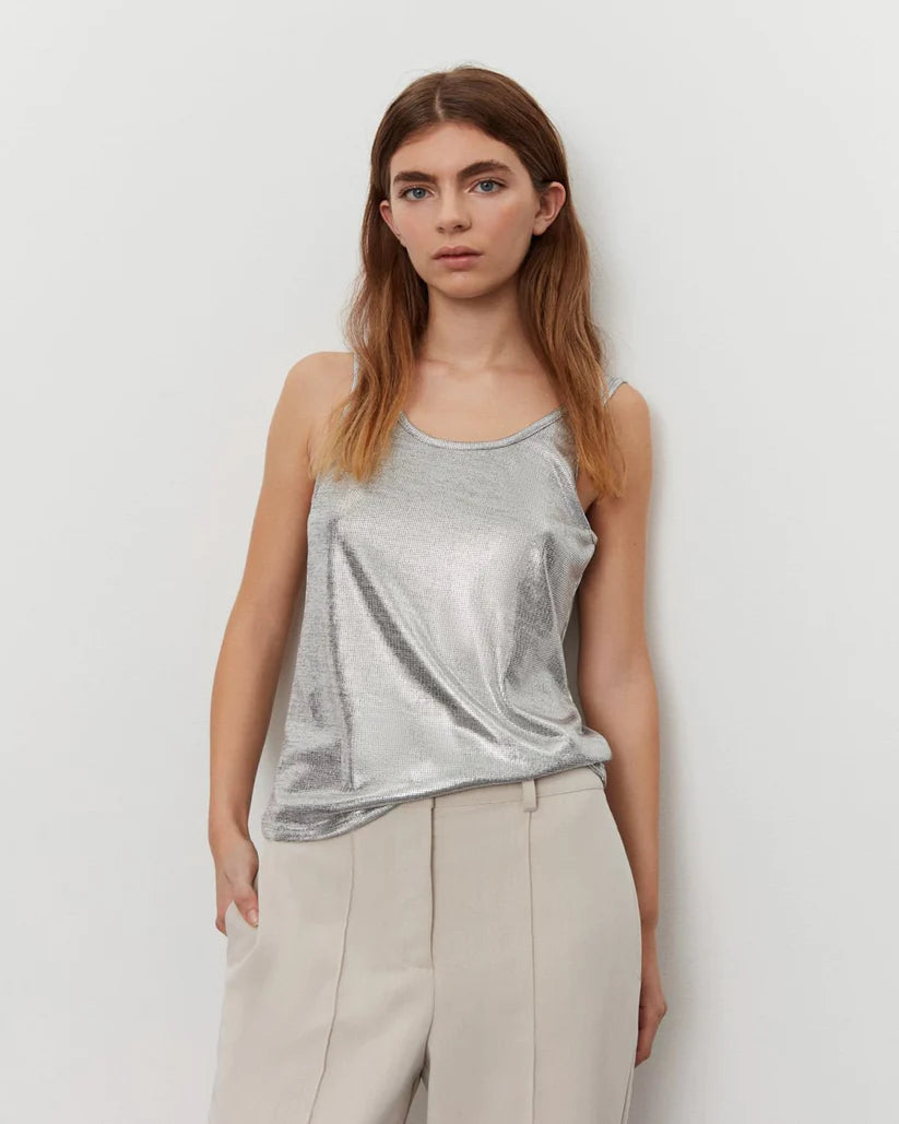 Sofie Schnoor Shimmer Silver Top