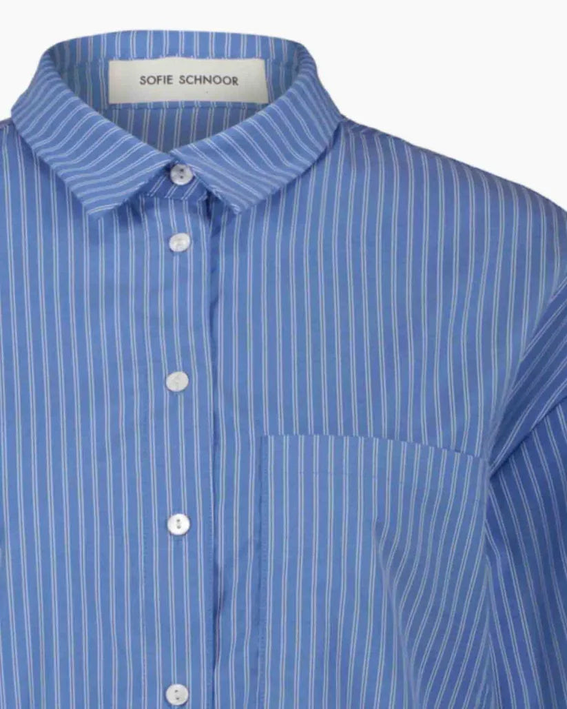 Sofie Schnoor Oversized Shirt - Blue Striped