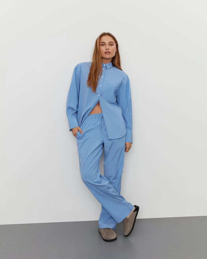 Sofie Schnoor Oversized Shirt - Blue Striped