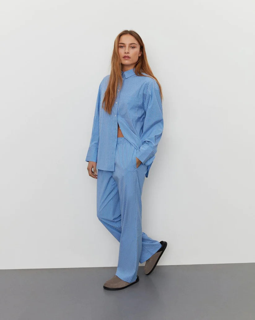 Sofie Schnoor Oversized Shirt - Blue Striped