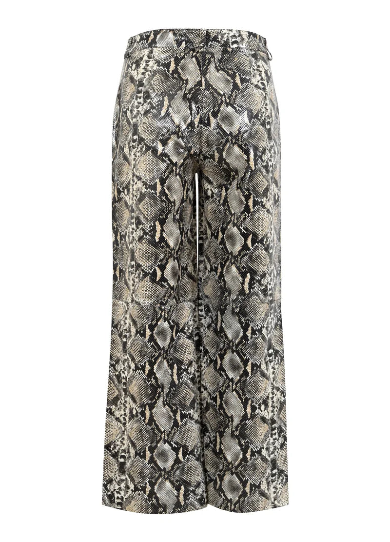 Coster Copenhagen Snake Print Leather Trousers
