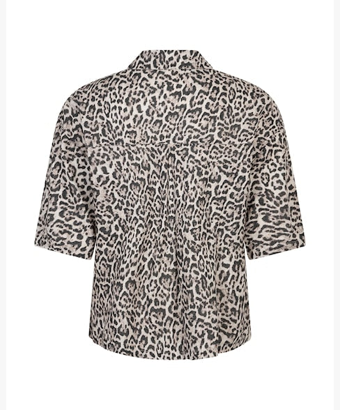 RB Nora Leopard Blouse - Pebble