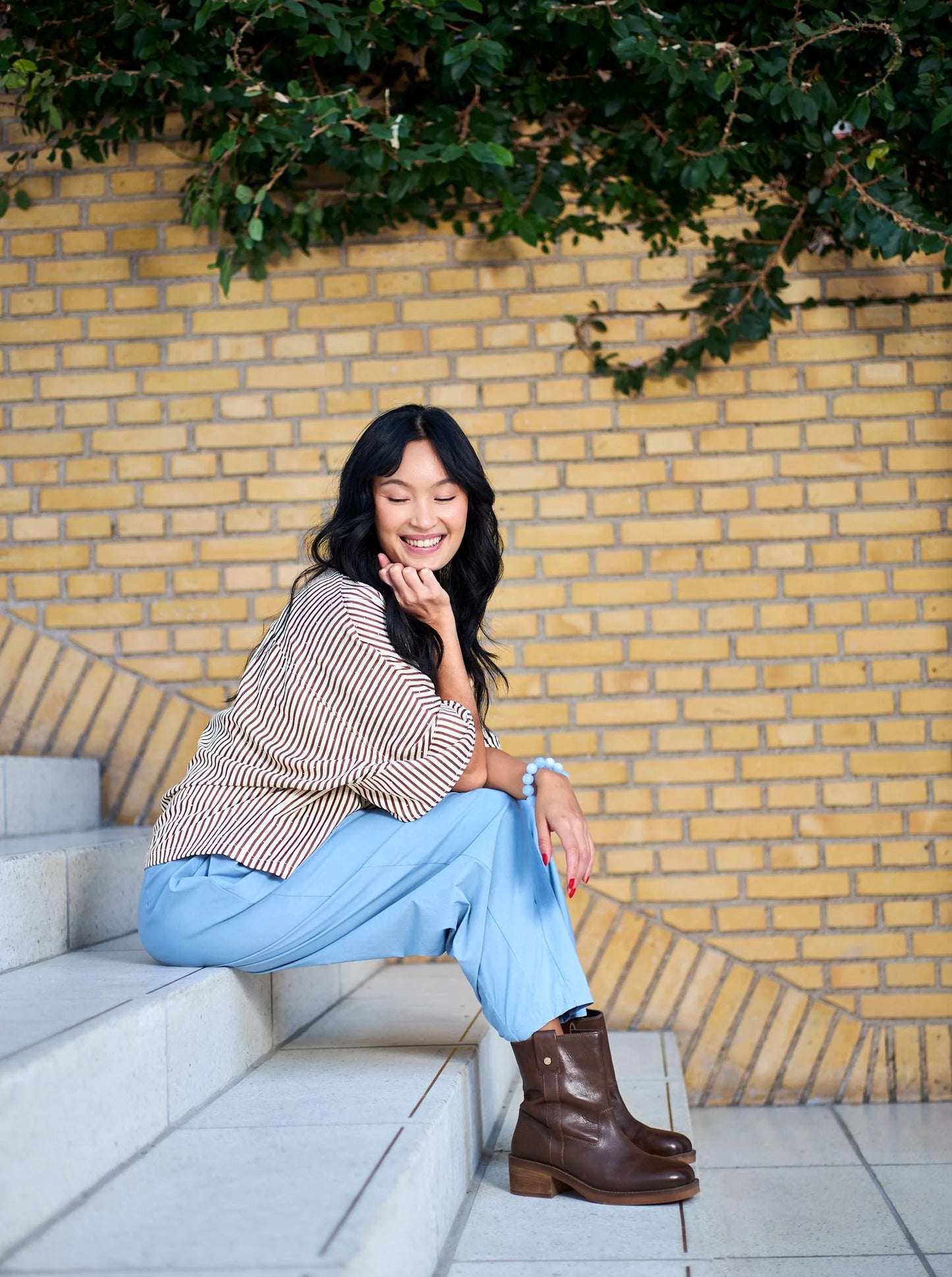 BC Starry Loose Rhinestone Shirt - Tobacco