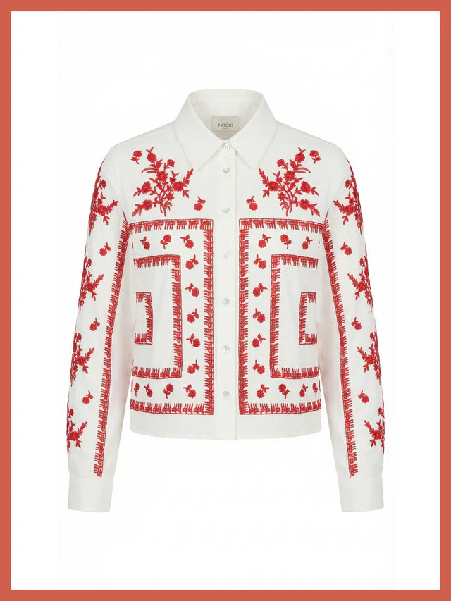 Nooki Sienna Embroidered Cropped Shirt