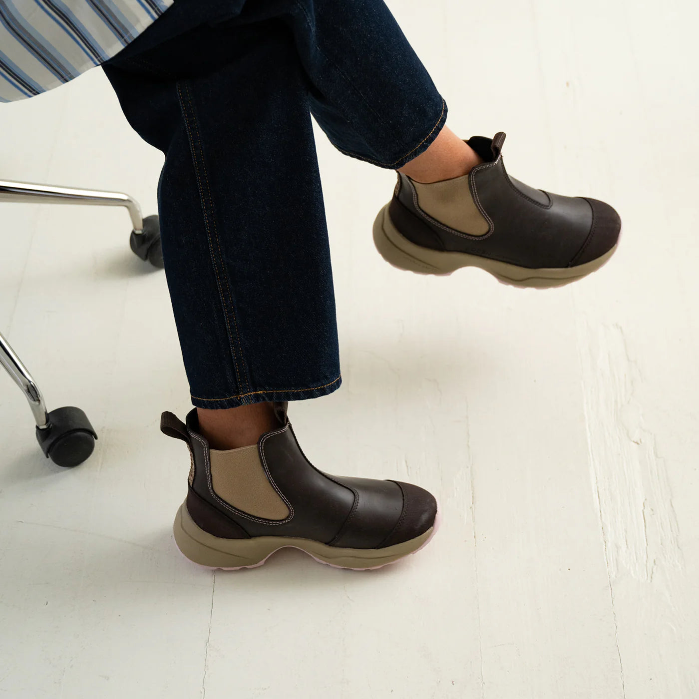 Woden Siri Boots - chocolate/lilac