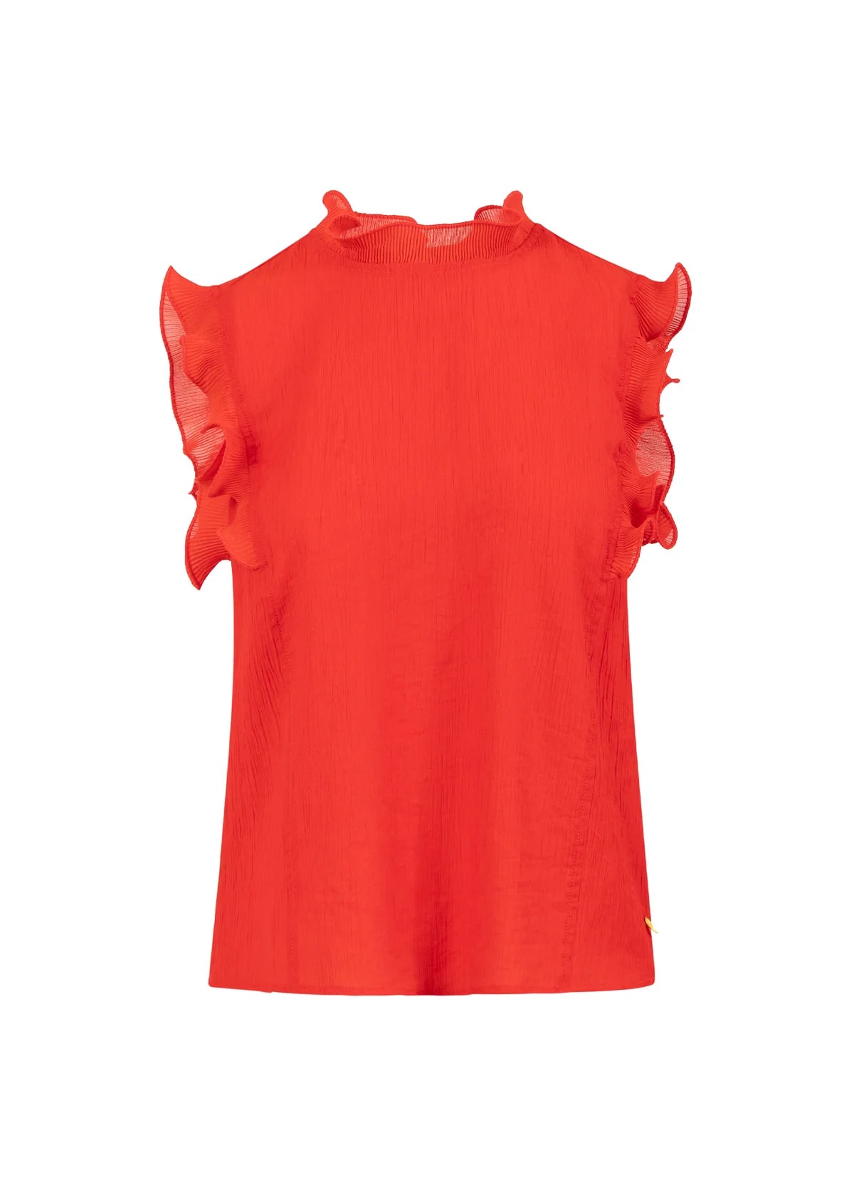 Coster Copenhagen Top with Ruffles - Scarlet Red