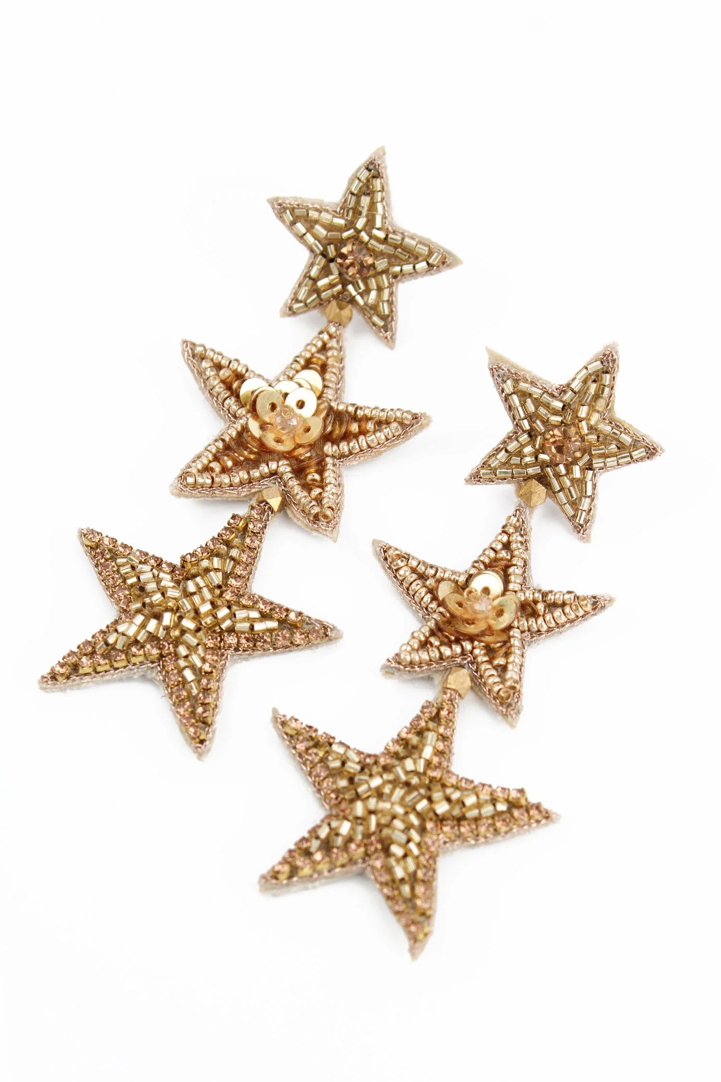 My Doris Triple Star Earrings - Gold