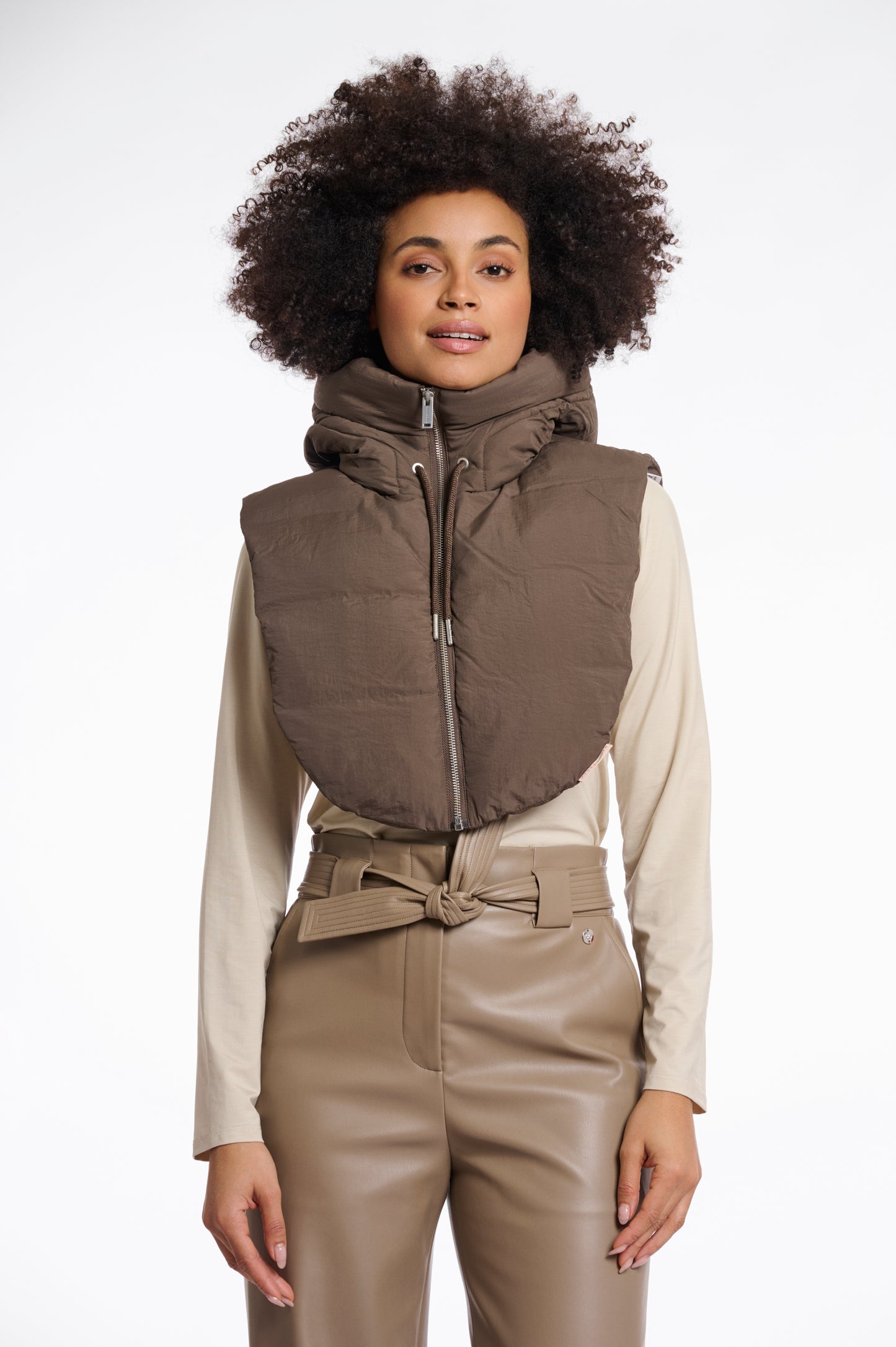 R&P Tabita Padded Hood - Dark Toffee