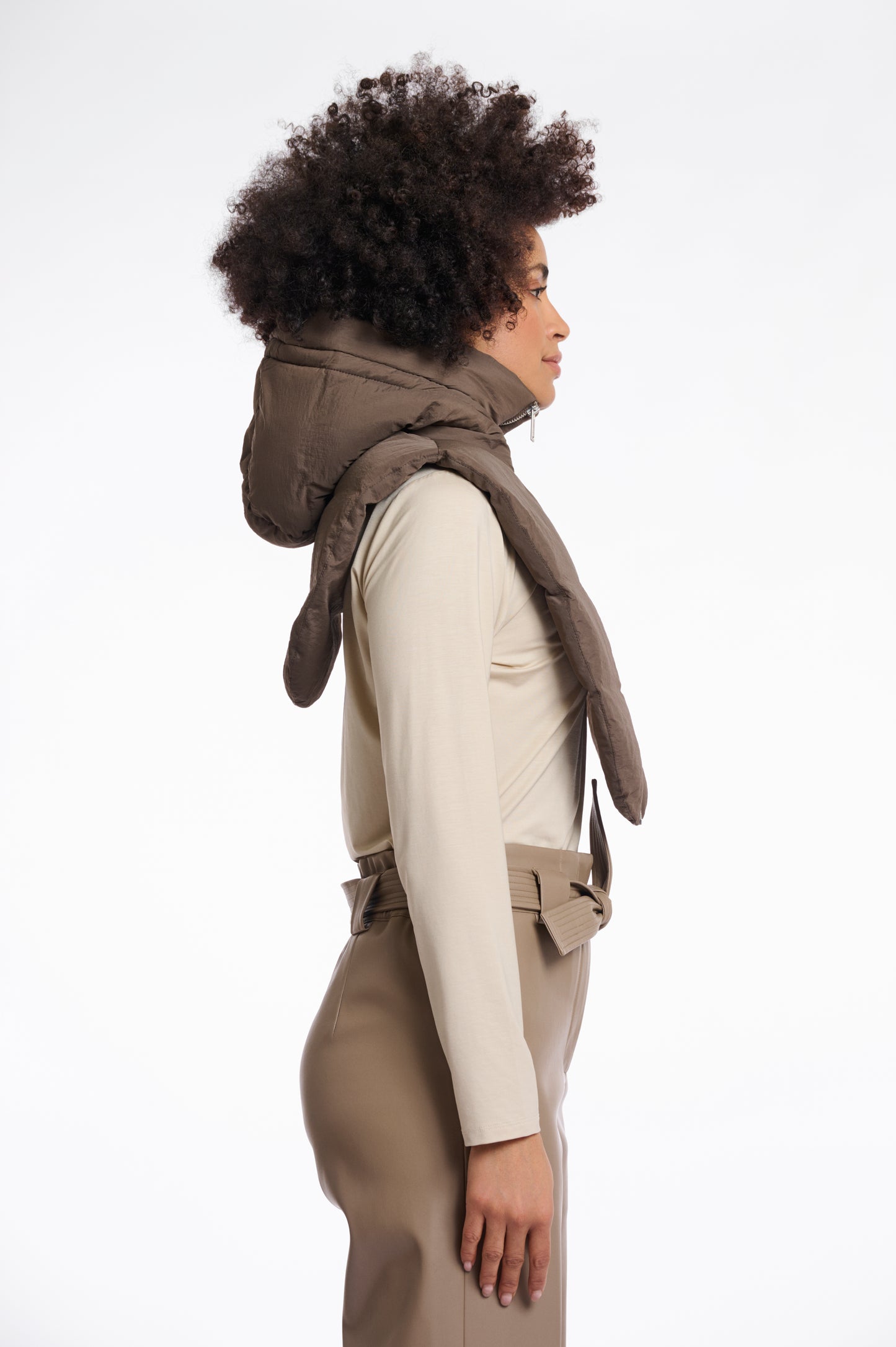 R&P Tabita Padded Hood - Dark Toffee