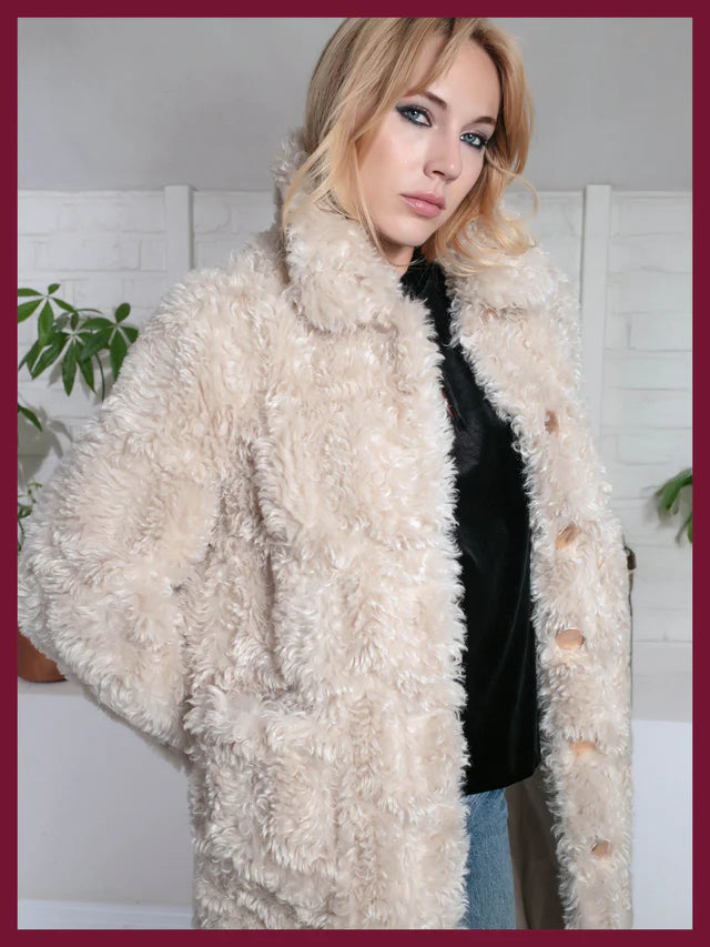 Nooki Rowena Shaggy Jacket - Cream