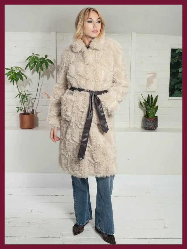 Nooki Rowena Shaggy Jacket - Cream