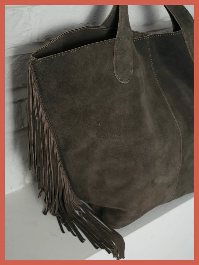 Nooki Vancouver Suede Tote - Olive