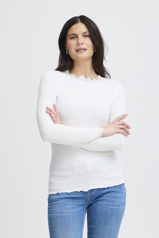 Fransa Hizamond Top - White