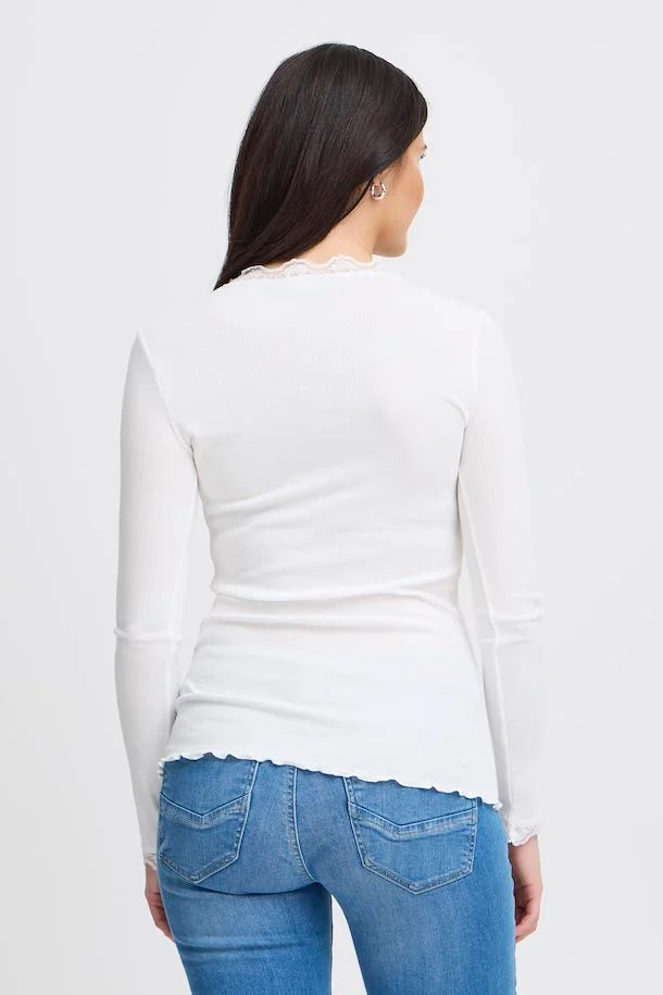 Fransa Hizamond Top - White