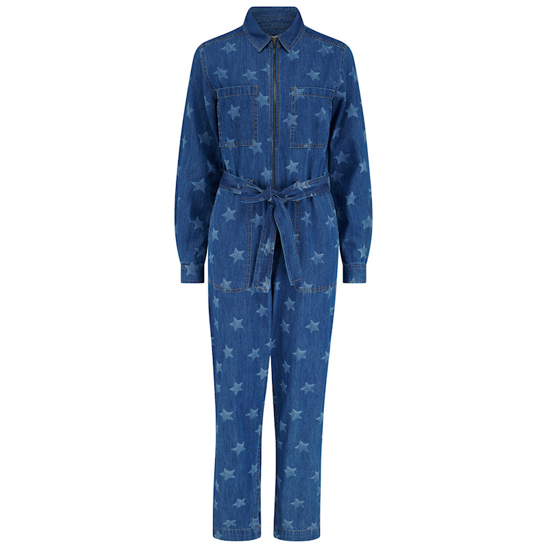 Anwen Jumpsuit - Mid Blue Star Denim