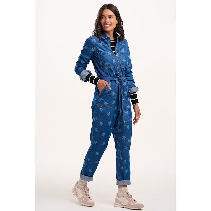 Anwen Jumpsuit - Mid Blue Star Denim