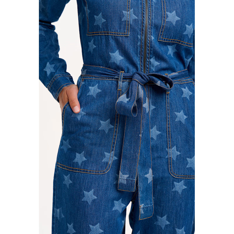 Anwen Jumpsuit - Mid Blue Star Denim