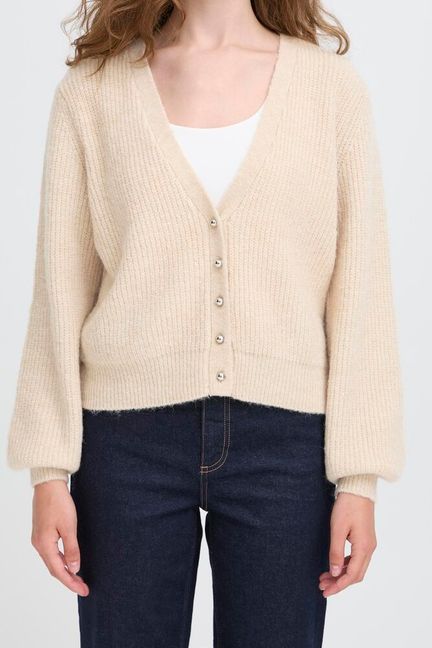 ICHI Blarisa Cardigan - Almond Milk